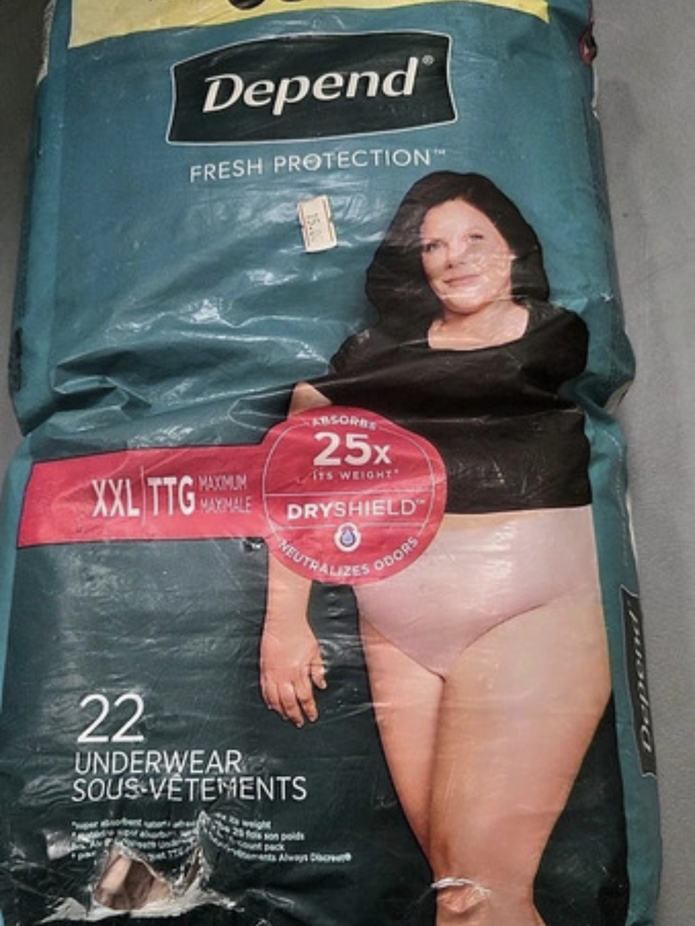 Depend Fresh Protection Underwear Maximum Absorbency XXL 22 Count NWT